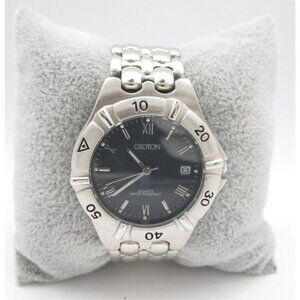 Women Croton 23k Gold Plated Quartz WR Analog 35mm Watch (H820) "New Battery"